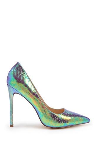Forever21 Iridescent Pointed Toe Pumps