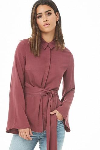 Forever21 Cutout Tie-back Shirt