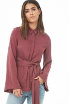 Forever21 Cutout Tie-back Shirt