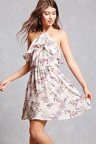 Forever21 Lush Leaf Print Swing Dress