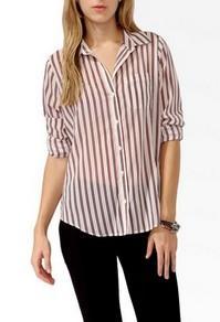 Forever21 Vertical Striped Shirt