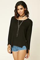 Forever21 Women's  Heathered Drop-sleeve Top