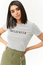 Forever21 Striped Influencer Graphic Tee
