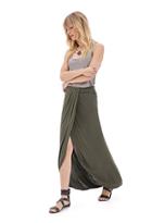 Forever21 Contemporary Pleated Maxi Wrap Skirt