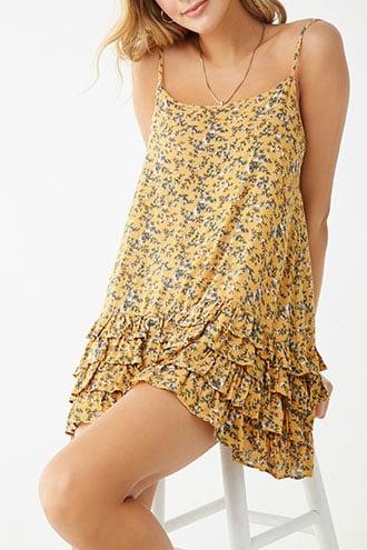 Forever21 Floral Ruffle-hem Cami Dress