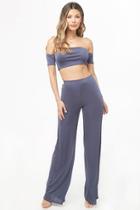 Forever21 Off-the-shoulder Crop Top & Pants Set