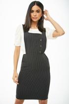 Forever21 Pinstriped Mini Overall Dress