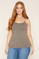 Forever21 Plus Women's  Charcoal Plus Size Classic Knit Cami