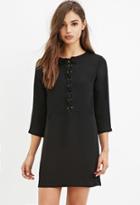 Forever21 Women's  Lace-up Shift Dress (black)