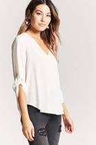 Forever21 Crepe Roll-tab Top