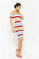 Forever21 Colorblock Striped Off-the-shoulder Dress