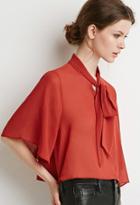 Love21 Women's  Self-tie Neck Cropped Blouse
