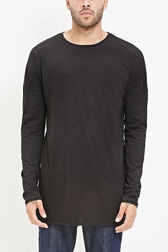 Forever21 Raw-hem Longline Tee