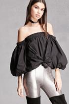 Forever21 Off-the-shoulder Knotted Top
