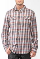 21 Men Snap Button Plaid Shirt