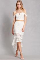 Forever21 Applique Crop Top & Skirt Set