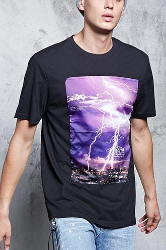 Forever21 Poetic Lightning Graphic Tee