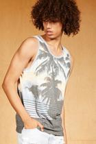 Forever21 Ocean Current Palms Tank Top