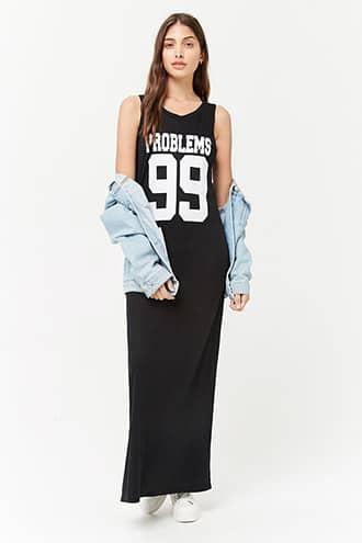 Forever21 Problems Graphic Tank Dress