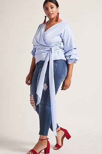Forever21 Plus Size Gingham Wrap Top