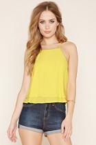 Forever21 Women's  Yellow Strappy Y-back Layered Cami