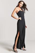 Forever21 Button-front Strapless Jumpsuit