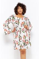 Forever21 Plus Size Floral Bell-sleeve Mini Dress
