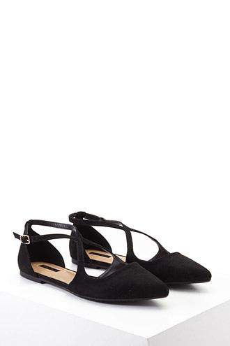 Forever21 Strappy Faux Suede Flats