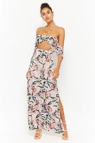 Forever21 Floral Off-the-shoulder Halter Maxi Dress
