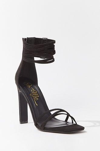 Forever21 Faux Suede Strappy Ankle-cuff Heels
