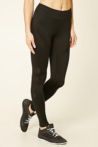 Forever21 Active Mesh-paneled Leggings