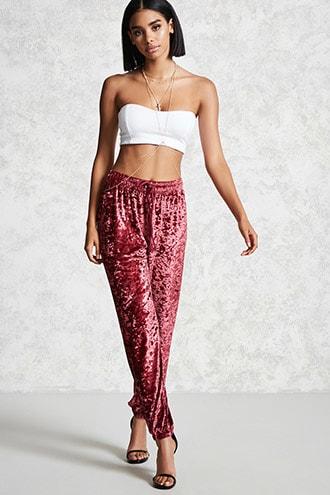 Forever21 Crushed Velvet Boujee Joggers