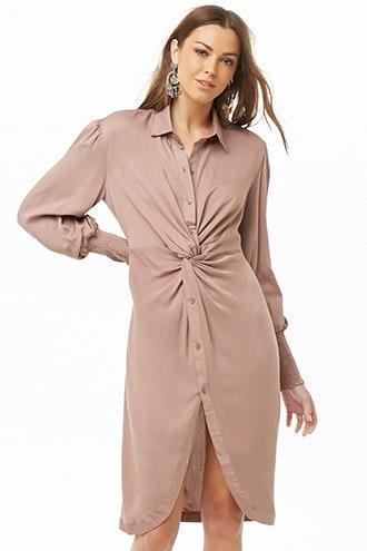 Forever21 Twist-front Shirt Dress