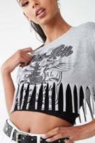 Forever21 Rock N Roll Graphic Fringe Tee