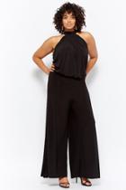 Forever21 Plus Size Mock-neck Wide-leg Jumpsuit