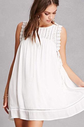 Forever21 Lace & Crochet Babydoll Dress