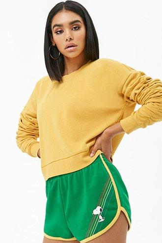 Forever21 French Terry Snoopy Graphic Shorts
