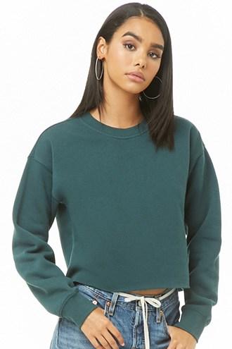 Forever21 Fleece Raw-cut Top