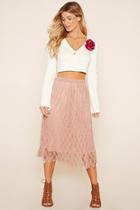 Love21 Women's  Contemporary Lace Midi Skirt