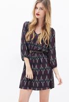 Forever21 Ikat Print Chiffon Dress