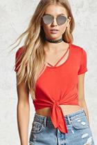 Forever21 Strappy Tie-front Tee
