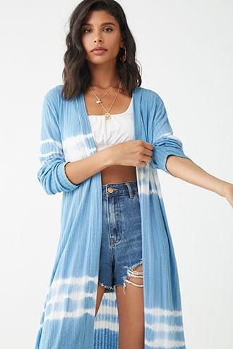 Forever21 Tie-dye Trim Cardigan