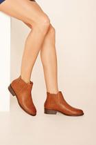 Forever21 Women's  Camel Faux Leather Chelsea Boots