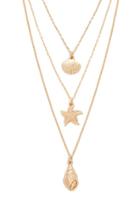 Forever21 Seashell & Starfish Pendant Necklace Set
