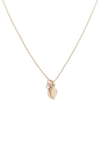 Forever21 Leaf Pendant Chain Necklace