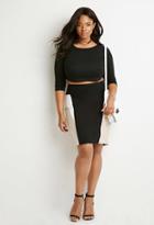Forever21 Plus Contrast-paneled Pencil Skirt