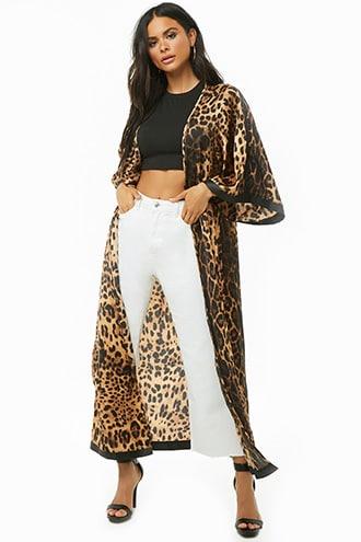 Forever21 Leopard Print Duster Kimono