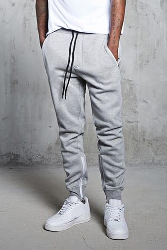 Forever21 Zipper Heathered Sweatpants