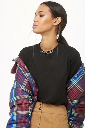 Forever21 Not Today Stitched Tee