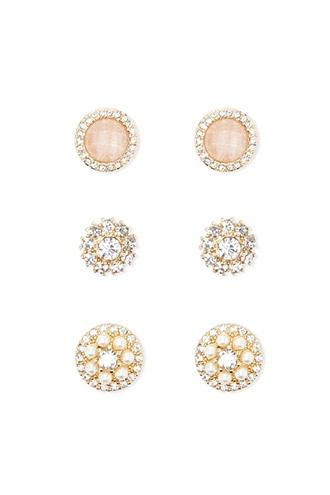 Forever21 Faux Gem Stud Earring Set